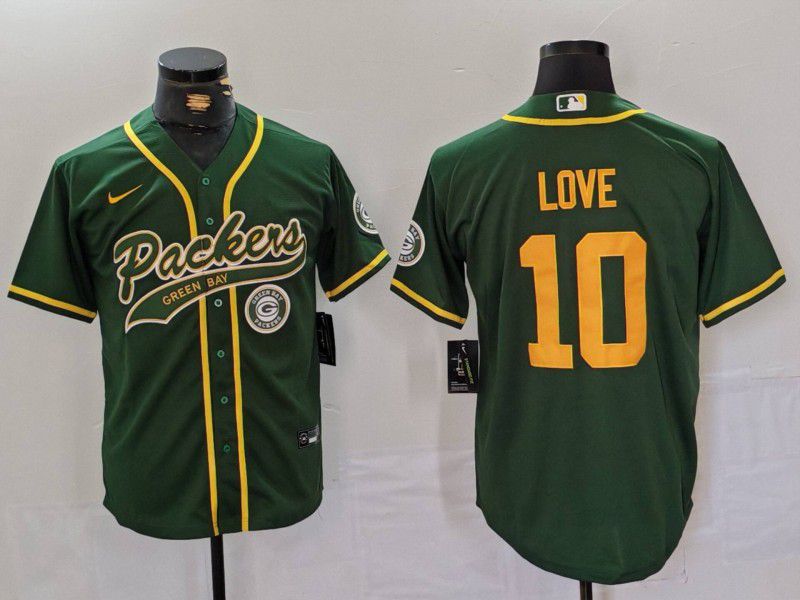 Men Green Bay Packers 10 Love Green Joint Name 2024 Nike Limited NFL Jersey style 7032